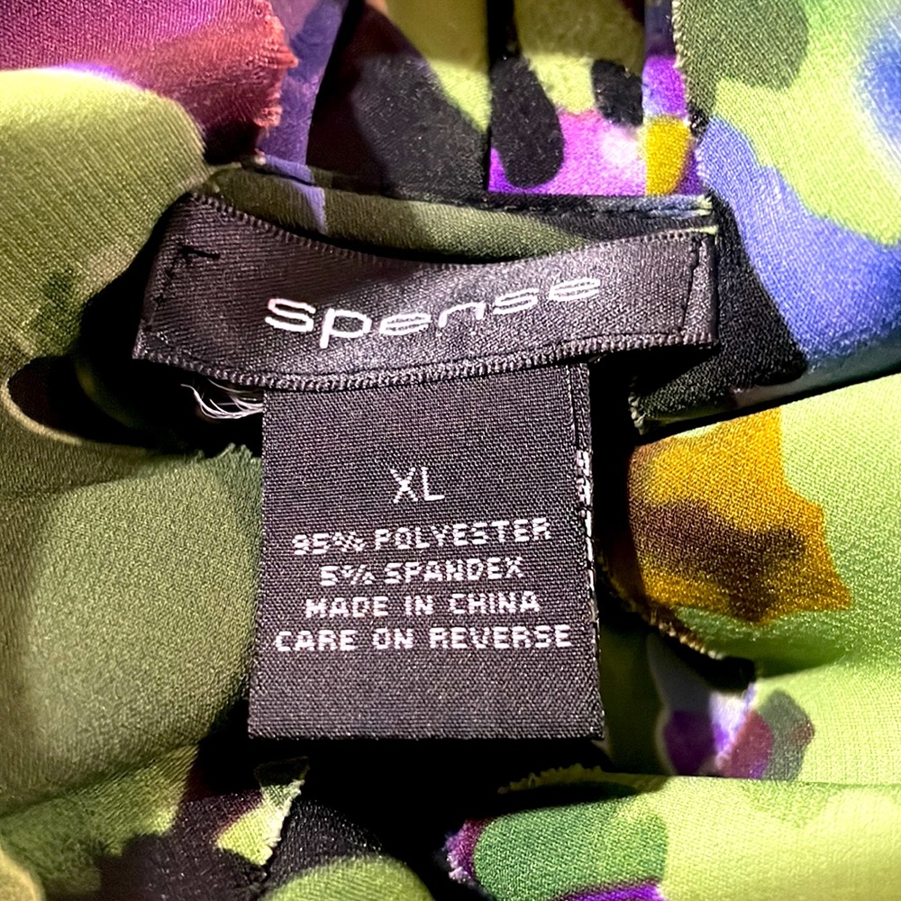 Spense sleeveless colorful purple /green dressy blouse size XL - Picture 5 of 6